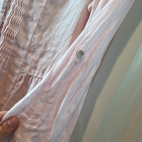 I love linen light pink linen button down Malvin Germany size S/US 6 cottagecore - Picture 7 of 17